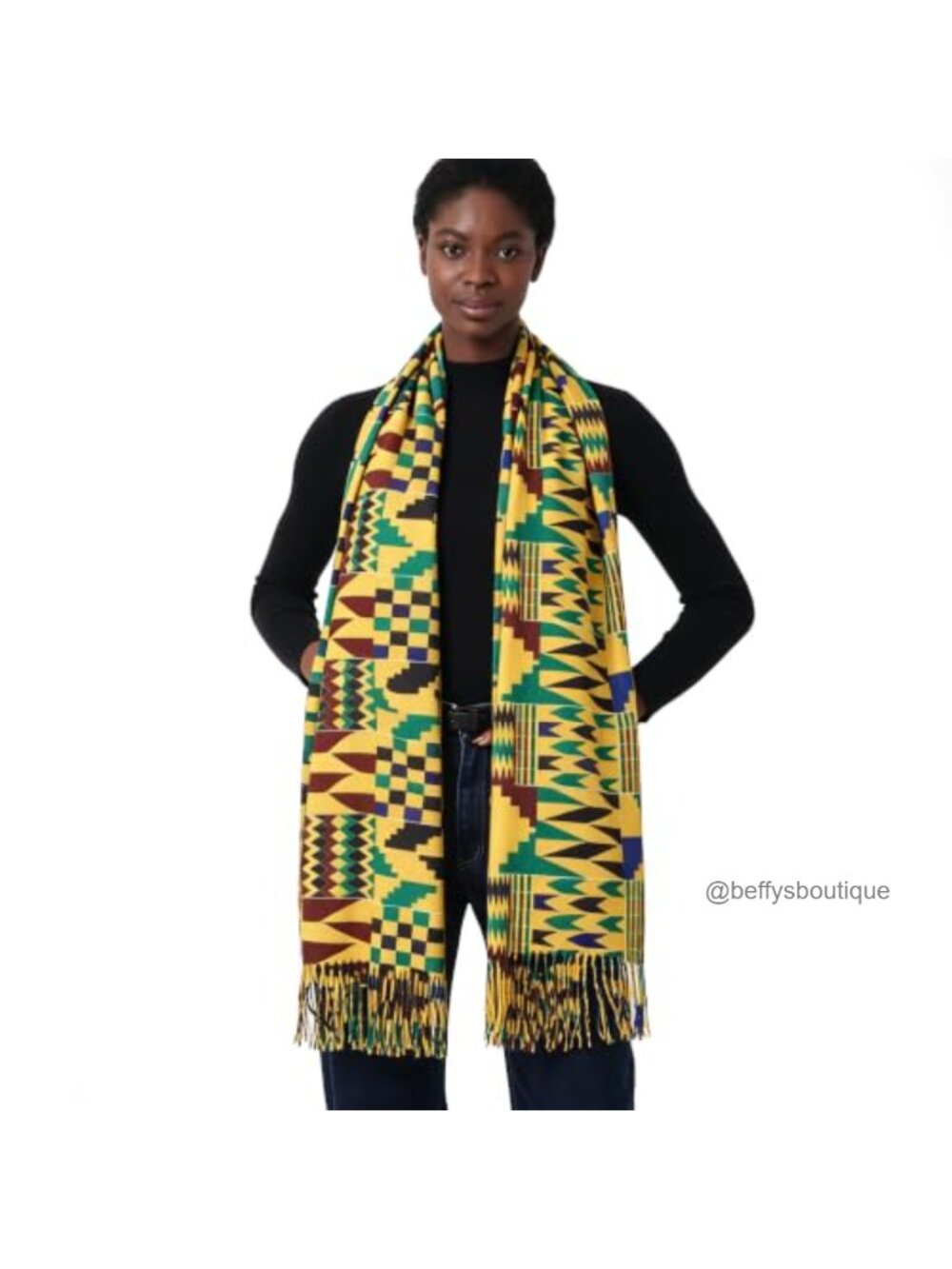 Oversized Geometric Print Winter Scarf Wrap Shawl